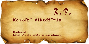 Kopkó Viktória névjegykártya